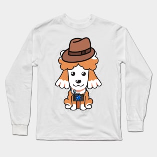 Funny poodle is holding a camera Long Sleeve T-Shirt